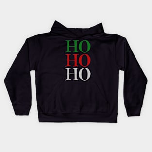 HO HO HO in Christmas Color Kids Hoodie